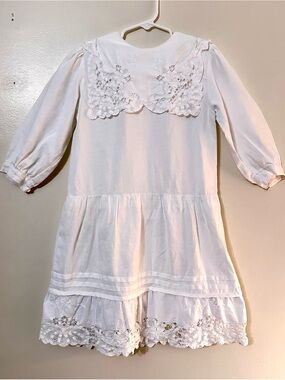 Girls' paper White Vintage Lace Collar Cotton Dress, size 6